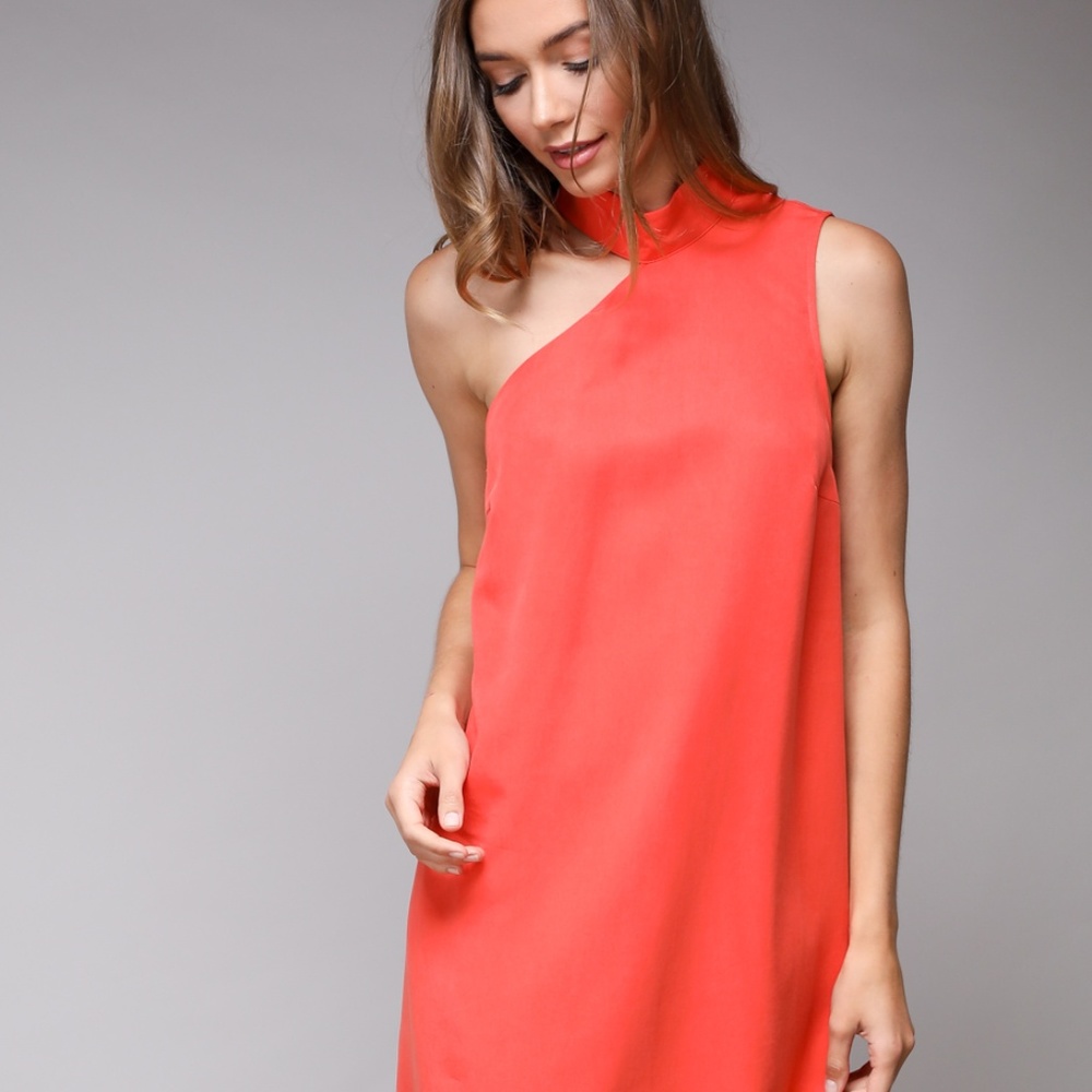 One shoulder halter dress